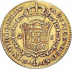 Large Reverse for 2 Escudos 1797 coin