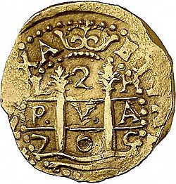 Large Obverse for 2 Escudos 1705 coin