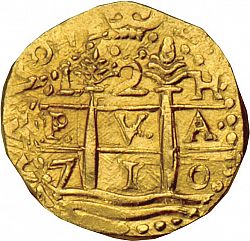 Large Obverse for 2 Escudos 1710 coin