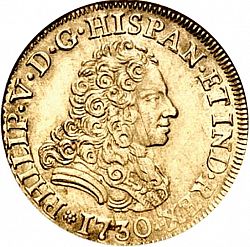 Large Obverse for 2 Escudos 1730 coin