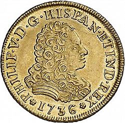 Large Obverse for 2 Escudos 1736 coin