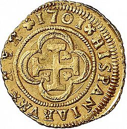 Large Reverse for 2 Escudos 1701 coin