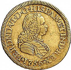 Large Obverse for 2 Escudos 1756 coin