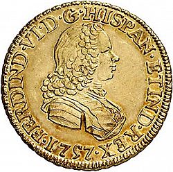 Large Obverse for 2 Escudos 1757 coin