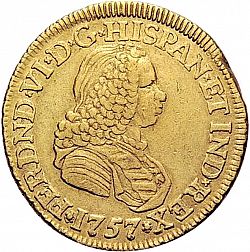 Large Obverse for 2 Escudos 1757 coin