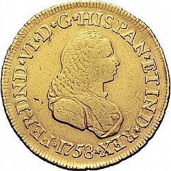 Large Obverse for 2 Escudos 1758 coin