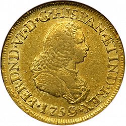 Large Obverse for 2 Escudos 1759 coin