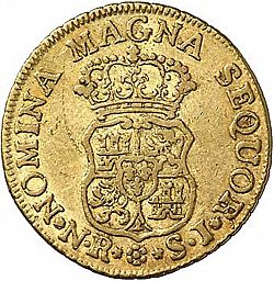 Large Reverse for 2 Escudos 1757 coin