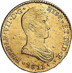 Large Obverse for 2 Escudos 1811 coin