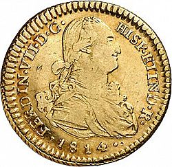 Large Obverse for 2 Escudos 1814 coin