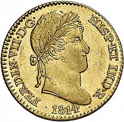 Large Obverse for 2 Escudos 1814 coin