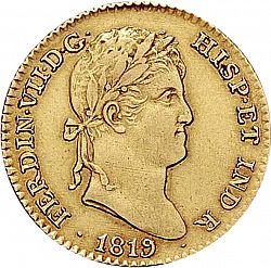 Large Obverse for 2 Escudos 1819 coin