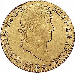 Large Obverse for 2 Escudos 1820 coin