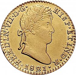 Large Obverse for 2 Escudos 1821 coin