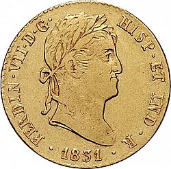 Large Obverse for 2 Escudos 1831 coin