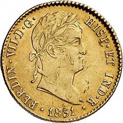Large Obverse for 2 Escudos 1831 coin