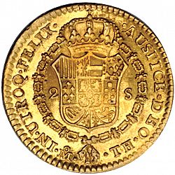 Large Reverse for 2 Escudos 1808 coin