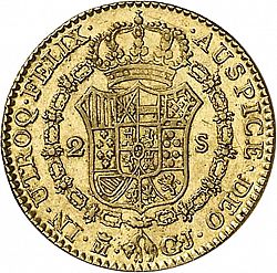 Large Reverse for 2 Escudos 1814 coin