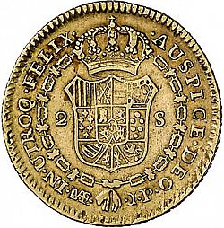 Large Reverse for 2 Escudos 1815 coin