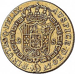 Large Reverse for 2 Escudos 1823 coin