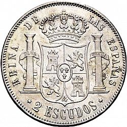 Large Reverse for 2 Escudos 1867 coin