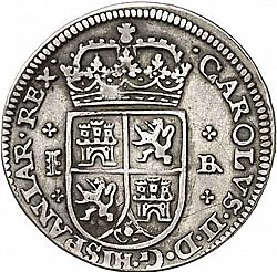 Large Obverse for 2 Reales 1687 coin