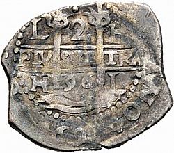 Large Obverse for 2 Reales 1696 coin
