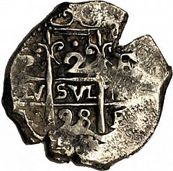 Large Obverse for 2 Reales 1698 coin