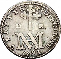 Large Reverse for 2 Reales 1687 coin