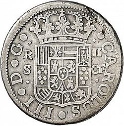 Large Obverse for 2 Reales 1768 coin