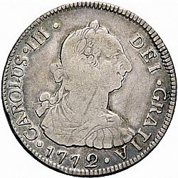 Large Obverse for 2 Reales 1772 coin