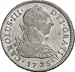 Large Obverse for 2 Reales 1775 coin