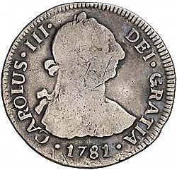Large Obverse for 2 Reales 1781 coin