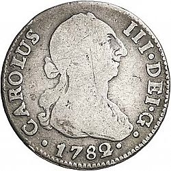 Large Obverse for 2 Reales 1782 coin