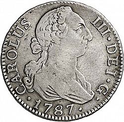 Large Obverse for 2 Reales 1787 coin