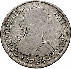 Large Obverse for 2 Reales 1788 coin