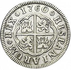 Large Reverse for 2 Reales 1760 coin