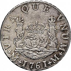 Large Reverse for 2 Reales 1761 coin