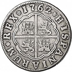 Large Reverse for 2 Reales 1762 coin