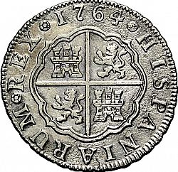 Large Reverse for 2 Reales 1764 coin