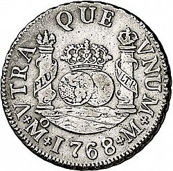 Large Reverse for 2 Reales 1768 coin