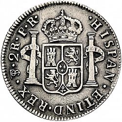 Large Reverse for 2 Reales 1777 coin