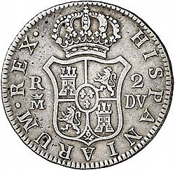 Large Reverse for 2 Reales 1787 coin