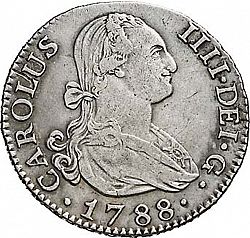 Large Obverse for 2 Reales 1788 coin