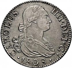 Large Obverse for 2 Reales 1808 coin