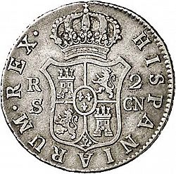 Large Reverse for 2 Reales 1793 coin