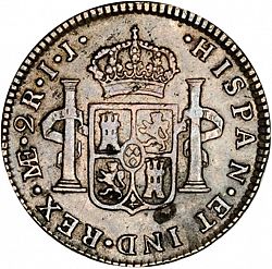 Large Reverse for 2 Reales 1793 coin