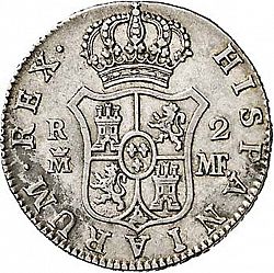 Large Reverse for 2 Reales 1793 coin