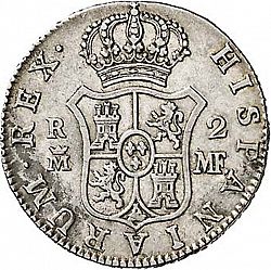 Large Reverse for 2 Reales 1793 coin