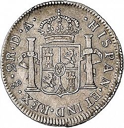 Large Reverse for 2 Reales 1794 coin